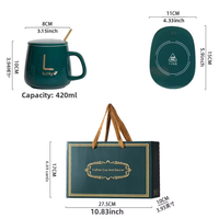 Ensemble de tasse à café en céramique intelligente et chauffe-tasse personnalisé, chauffage électrique 55 ° Tasse à café thermostatique C pour un cadeau promotionnel d'événement festif