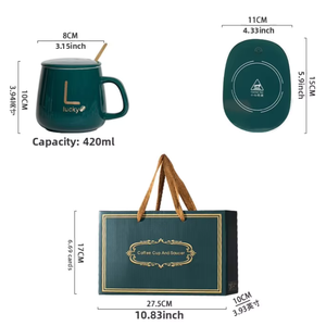 Caja <span class=keywords><strong>de</strong></span> Regalo Personalizada Smart 55 ° Taza Termostática C y Set <span class=keywords><strong>de</strong></span> Posavasos Calentador Eléctrico <span class=keywords><strong>de</strong></span> Cerámica para Café, Ideal para Regalos Publicitarios - Product Image 5