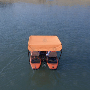 Flotador de agua Aquatic Adventure, bote de pesca inflable, tablas de remo para 2 personas con toldo de motor y asiento de salón - Product Image 6