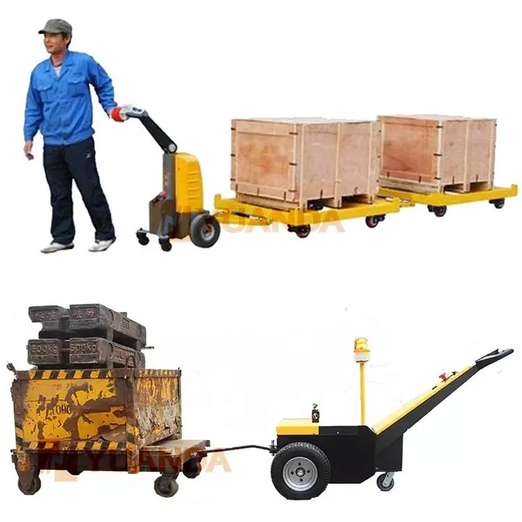 Smart Light Mini Small Hand Pull Walk Electric Battery Master Tow Trailer Lug Tug Tractor Mover for Carry Transfer Trolley Cart