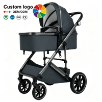 Poussette Bébé Haut de Gamme 2-en-1 Modèle S6 avec Châssis en Acier Inoxydable, Pliage à une Touche, Inclinable et Portable pour Enfants de 0 à 3 Ans