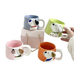 Caneca de Cerâmica com Design de Cachorrinho Fofo 301-400ml, Grande Capacidade, Caneca de Café para Casais com Design Adorável para Aniversários e Festas - Product Image 4