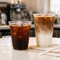 Bicchieri in Plastica PET Trasparente da 12oz per Alimenti, 1000pz/Cartone, Bicchieri Personalizzati per Bevande Fredde con Coperchio, Tazze da Caffè
