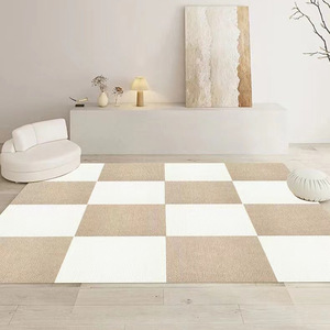 Self Adhesive Interlocking Rugs Square Off White Green Khaki Light Gray Dark Gray Polyester Fiber Kids <b>Floor</b> Mats Home Use - Product Image 1