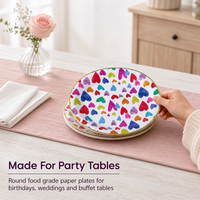 Ensemble de 9 assiettes et gobelets en papier jetables de qualité alimentaire pour fête d'anniversaire, mariage, baby shower, vaisselle en gros, approvisionnement en vrac