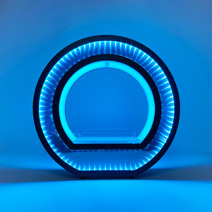 Support de présentation pour bouteilles de champagne XO, en acrylique bleu glace, éclairé par LED, rond, pour fêtes - Product Image 2