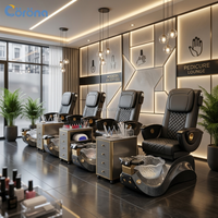 Chaise de pédicure professionnelle de luxe moderne pour salon de manucure avec jet sans tuyau et éclairage LED