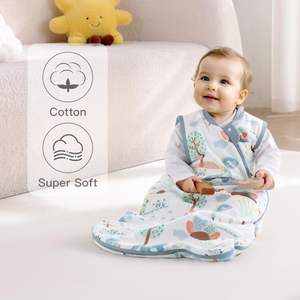 Детский спальный мешок Xl Размер 6-12 месяцев Премиум хлопок 2-сторонний дышащий спальный мешок на молнии спальный мешок для младенцев - Product Image 4