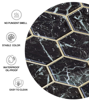 Autocollant mosaïque hexagonal auto-adhésif en PVC vinyle, papier peint 3D, carreaux décoratifs pour salon