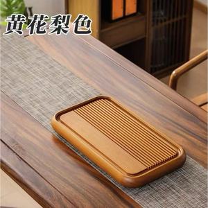 Bandeja de té de madera maciza, nuevo estilo chino, lujo ligero, mesa de preparación de té en seco, mesa de té doméstica de doble uso (seco y húmedo), con drenaje. - Product Image 3