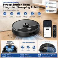 Robot de nettoyage intelligent OEM transfrontalier à navigation laser, cartographie LDS, pour maison, garage, hôtel, autonomie de 120 m et 180 min