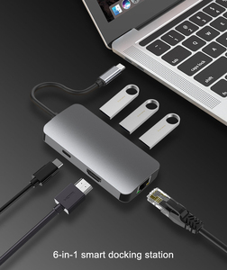Tốc Độ Cao <span class=keywords><strong>USB</strong></span>-C Docking Station Với <span class=keywords><strong>100</strong></span> Megabit Mạng Hub <span class=keywords><strong>USB</strong></span> 3.0 SD TF Card Reader <span class=keywords><strong>Adapter</strong></span> 4K Cho HDMI <span class=keywords><strong>Adapter</strong></span> - Product Image 4