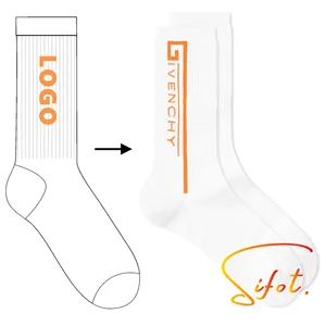 Sifot Cotton Men&#39;s Socks Casual Spring Socks Wholesale Custom Crew Logo Embroidery Knitted Funny Sports Socks