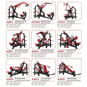 Equipo de Gimnasio Comercial con Carga de Placas - Máquinas de Press de Pecho, <span class=keywords><strong>Remo</strong></span> Bajo y Hip Thrust para Entrenamiento de Fuerza de Brazos, Piernas y Cuerpo Completo - Product Image 1