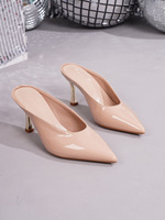 Elegante Damen High Heels Schlanke Dünne Stiletto Slip-on Rückenfreie Pumps Hochzeit Abend Club Mode Abendschuhe