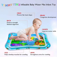 Coussin rebondissant gonflable pour enfants bébé anti-éclaboussures PVC océan poisson ramper tapis d'eau jouet bébé coussin de siège rebondissant