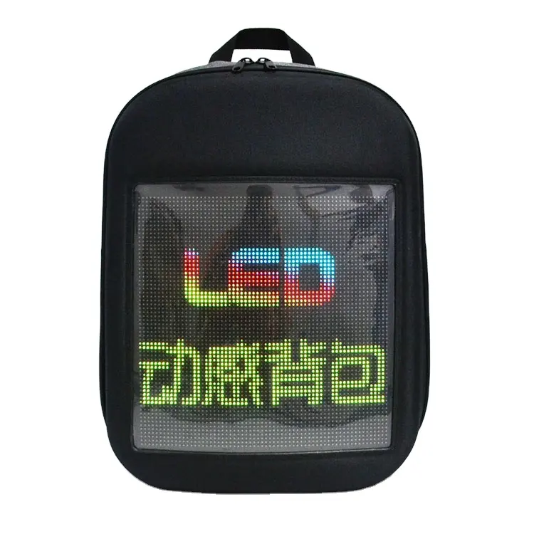 Bolsa de peito inteligente com LED personalidade, bolsa crossbody dinâmica e legal com tela LED, controle de aplicativo à prova d'água, ideal para publicidade, 2024