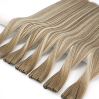 Extensions de cheveux humains Remy vierges, alignées aux cuticules, avec trame Genius invisible personnalisée, pour la vente en gros de mèches de cheveux indiens