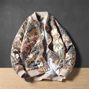 Chaqueta Bomber de Hombre, Estilo Americano Retro, Acolchada, con Flecos, Diseño Único, para Streetwear - Product Image 4