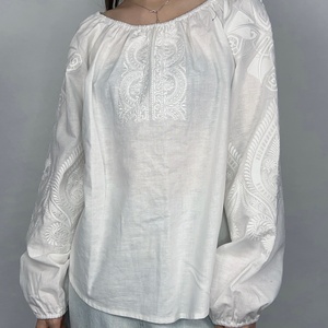 Camisas Casuales de Manga Larga para Mujer, Blusa Bordada, Tops de Verano - Product Image 2