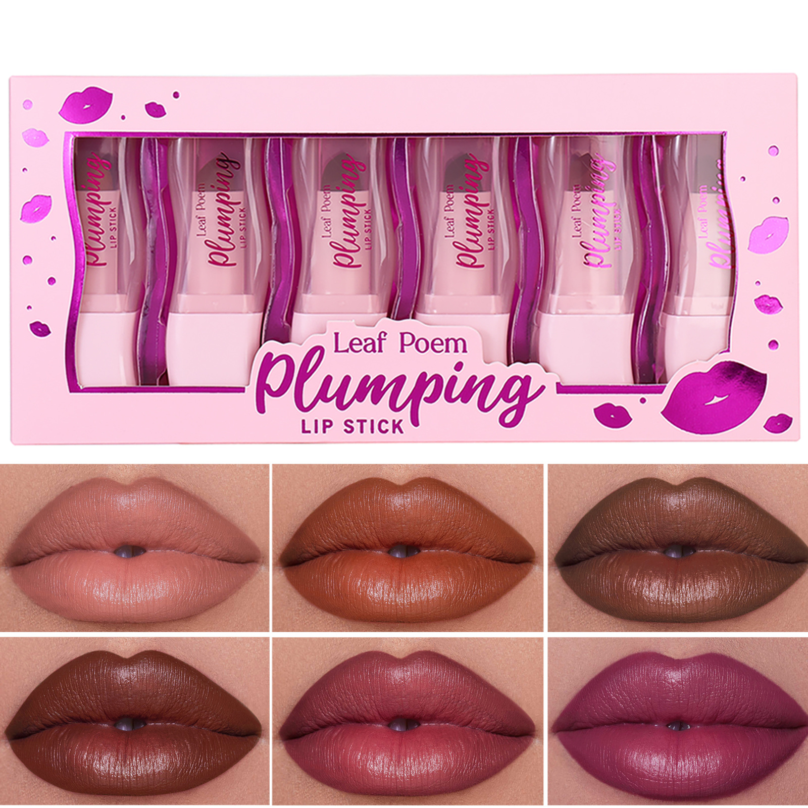 Set of 6 lip plumping lipsticks-35g6