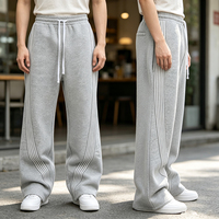 Pantalon de jogging décontracté en coton et velours côtelé respirant, coupe droite, taille élastique avec cordon de serrage, style streetwear sportif, logo personnalisé