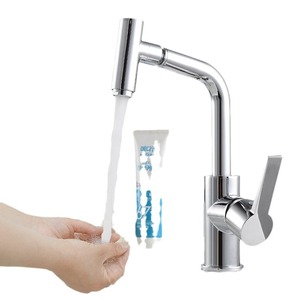 Modern Single Handle Brass Kitchen Faucet 360 Degree Rotate Deck Mounted Ceramic Valve Core <b>Hot</b> And <b>Cold</b> Water - Product Image 3