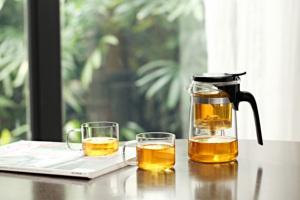 Haute qualité personnalisé pratique bureau Puer bouilloire résistant à la chaleur filtre Chine Kung Fu service à thé théière en verre avec infuseur - Product Image 4