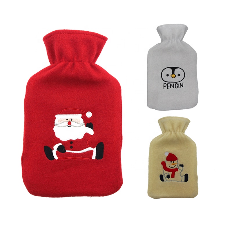 natural rubber hot and cold water bottle bag with soft fur cover for hot and cold therapy