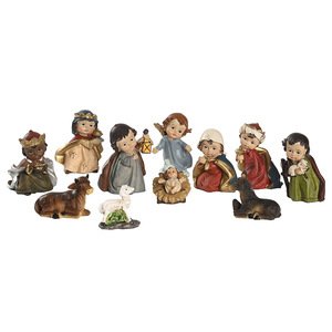 Un ensemble de 11 cadeaux de décoration de <span class=keywords><strong>naissance</strong></span> du Christ Jésus en résine JSA15 scène de Noël artisanat parfait cadeaux de Noël catholique - Product Image 5