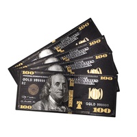 Billet de 100 dollars américain en feuille d'or noire, nouvelle pièce de monnaie de qualité supérieure