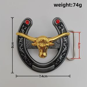 40mm Tây cao bồi đầu bò và Đại Bàng Thiết kế vành đai khóa hợp kim kẽm và nhôm cho nam giới thắt lưng mịn khóa nhà máy - Product Image 2