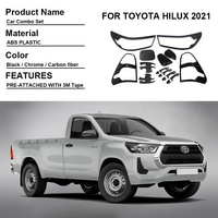 Kit de garnitures noires pour voiture, ensemble complet 4x2 pour Toyota Hilux 2021 2022 2023, accessoires de carrosserie