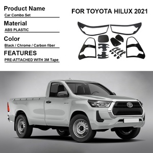 Juego Completo de Accesorios para Automóviles, Cubierta Decorativa Negra para <span class=keywords><strong>Toyota</strong></span> <span class=keywords><strong>Hilux</strong></span> <span class=keywords><strong>2021</strong></span> 2022 2023, <span class=keywords><strong>4X2</strong></span>, Accesorios para Carrocería - Product Image 3