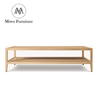 Table basse rectangulaire en chêne, style français contemporain, moderne, antique, vintage, classique, pour salon, hôtel, mobilier d'hôtel