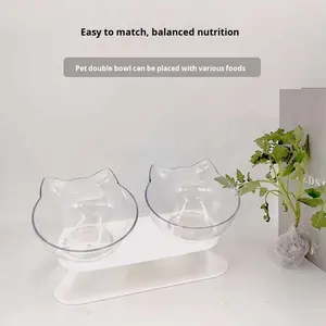 Comedero <span class=keywords><strong>para</strong></span> gatos con protección <span class=keywords><strong>para</strong></span> el cuello, boca inclinada, antideslizante, transparente, impermeable (IPX5) - Product Image 5