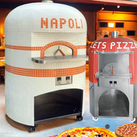 Four à pizza en bois de très grande taille, à cuisson au bois, avec kit de moules en bois, pour briques, mosaïque, tuiles, insert de cuisson au gaz, dôme en pierre et éléments en bois, personnalisable avec logo