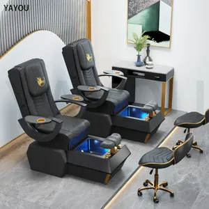 Sang trọng màu đen massage chân ghế sang trọng móng chân spa cho Nail Salon vẻ đẹp đồ nội thất trở lại ghế massage