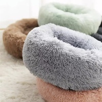 WQS Huisdierenbed voor honden & katten, winterwarm, diepe slaap, langpolig rond pluche bed - populaire internetartikelen groothandel