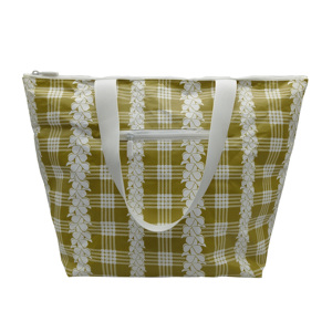 Hawaii bãi biển Tote Zip túi biểu tượng tùy chỉnh in Dupont Tyvek túi giấy, màu vàng palaka với Xoắn Lei thiết kế - Product Image 1