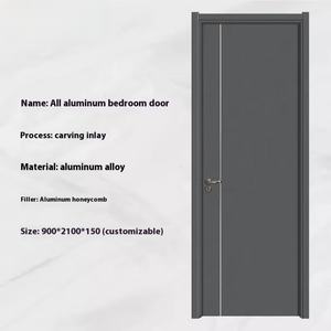 Porte intérieure en aluminium et verre à ouverture latérale, moderne et simple, haut de gamme, Foshan, blanche, insonorisée, résistante à l'humidité, pour chambre à coucher - Product Image 4