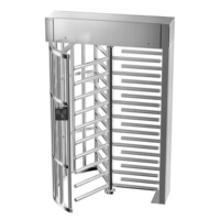 Tourniquet à hauteur totale personnalisable en usine, anti-entrée clandestine, contrôle d'accès par empreinte digitale, portail rotatif en acier inoxydable 304