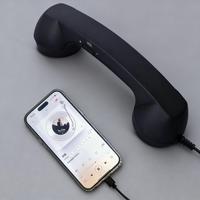 Téléphone fixe filaire de type C à branchement direct, style rétro, avec écouteur filaire et annulation active du bruit (ANC)