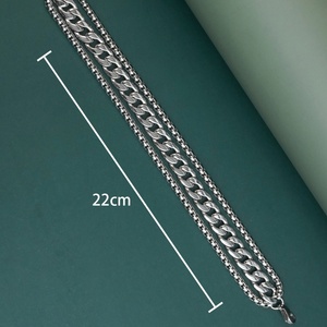 Pulseras de eslabones cubanos, cadena de caja redonda, banda para la muñeca de acero inoxidable, accesorios de joyería de moda, joyería al por mayor, cadena cubana - Product Image 5