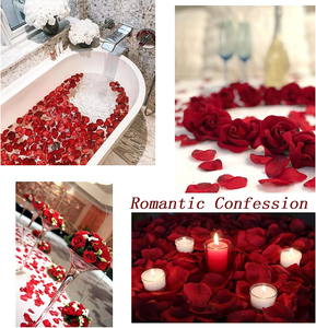 Decoración Romántica para la <span class=keywords><strong>Noche</strong></span> <span class=keywords><strong>de</strong></span> San Valentín, Pétalos <span class=keywords><strong>de</strong></span> Rosa Roja Oscura <span class=keywords><strong>de</strong></span> Seda Artificial, para Hotel, Hogar, Fiesta, Acción <span class=keywords><strong>de</strong></span> Gracias - Product Image 6