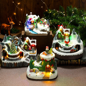 Caja Musical Giratoria de Resina con Luz, Adorno Navideño con Tren Giratorio, Regalo de Navidad - Product Image 3