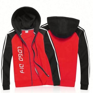 Men's Casual Zipper up Hoodie <b>Jacket</b> Double Cotton Lightweight Hooded Sweatshirt Plus Size 3D Embroidered Street Wear & Hoodies - Product Image 3