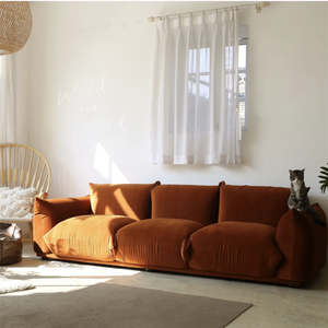 Ensemble de canapés en velours de luxe <span class=keywords><strong>moderne</strong></span> avec coussins rembourrés en éponge, <span class=keywords><strong>divan</strong></span> modulaire élégant en tissu <span class=keywords><strong>design</strong></span> pour salon - Product Image 4