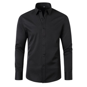 Camicia in popeline leggera aderente da <span class=keywords><strong>uomo</strong></span> più venduta <span class=keywords><strong>abbigliamento</strong></span> estivo antirughe elasticizzato - Product Image 2