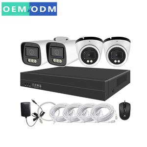 Set kamera Video CCTV dua arah, sistem kamera keamanan 4K Ultra HD 8MP 4CH 8CH POE NVR Audio Warna penglihatan malam - Product Image 1